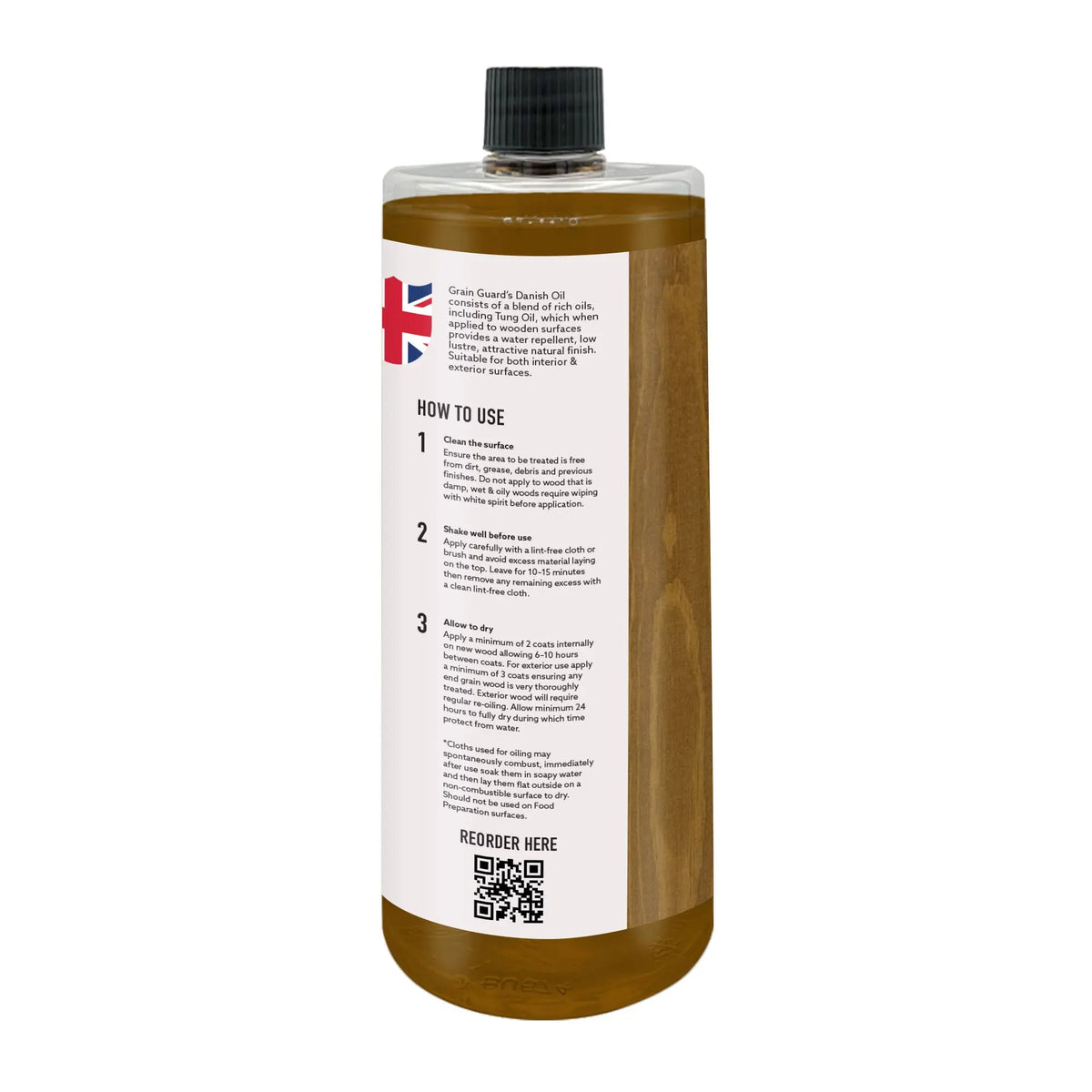 Danish Oil - Enhances Natural Beauty of Wooden Surfaces GrainGuard