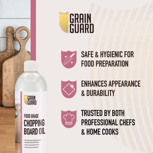 Chopping Board Oil - Food Grade Mineral Oil - Odourless & Tasteless GrainGuard