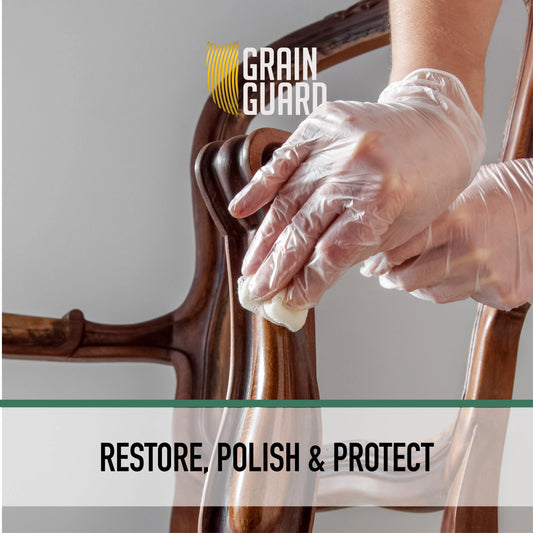 Wax Furniture Polish - Natural Beeswax & Carnauba Polish - Non-Toxic & Water Repellent GrainGuard