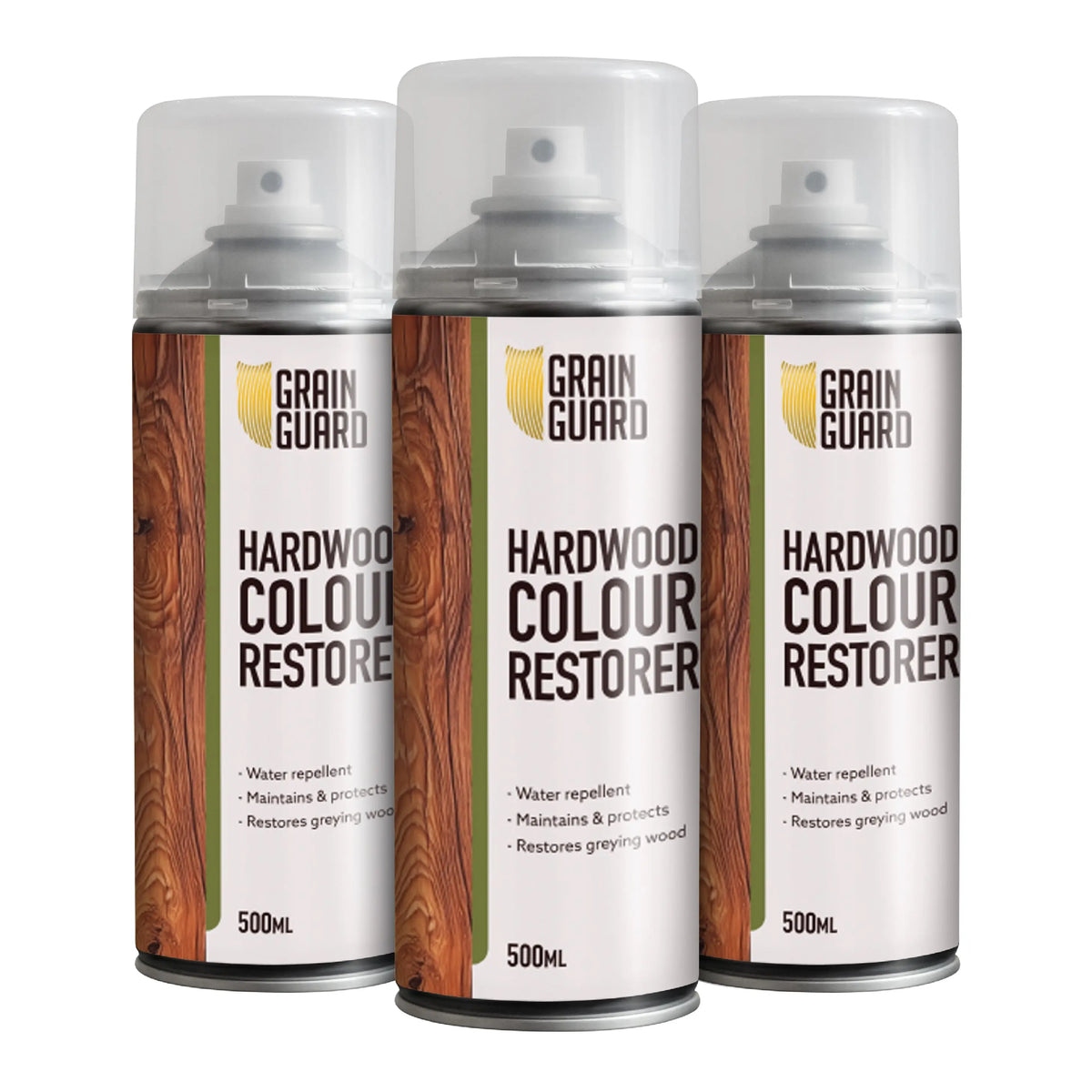 Hardwood Colour Restorer Aerosol - Revivies & Renews Faded and Greying Wood - Water Repellent for Year Round Protection GrainGuard