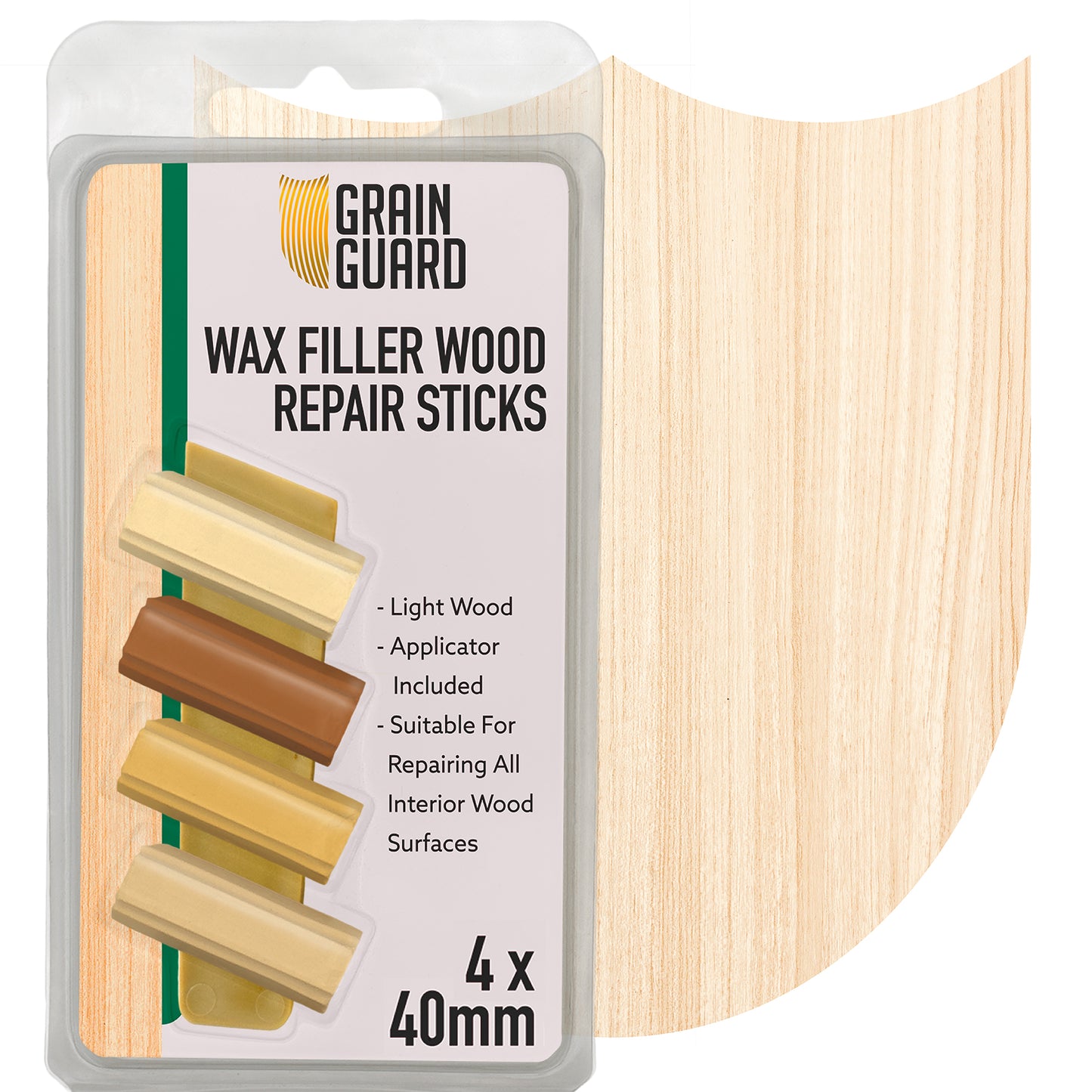 Wax Filler Wood Repair Sticks | Furniture Repair Kit | Multi-Surface: Wood, Plastic, Hard Surfaces | 4x40mm