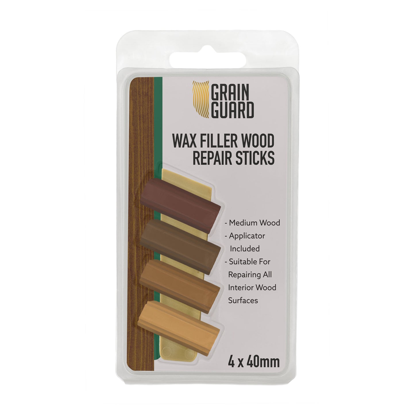 Wax Filler Wood Repair Sticks | Furniture Repair Kit | Multi-Surface: Wood, Plastic, Hard Surfaces | 4x40mm