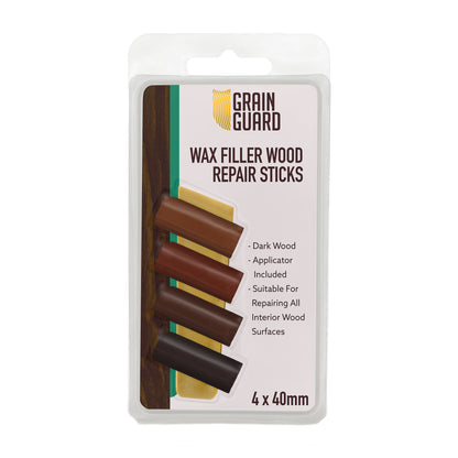 Wax Filler Repair Sticks | Furniture Repair Kit | Multi-Surface: Wood, Plastic, Hard Surfaces | 4x40mm