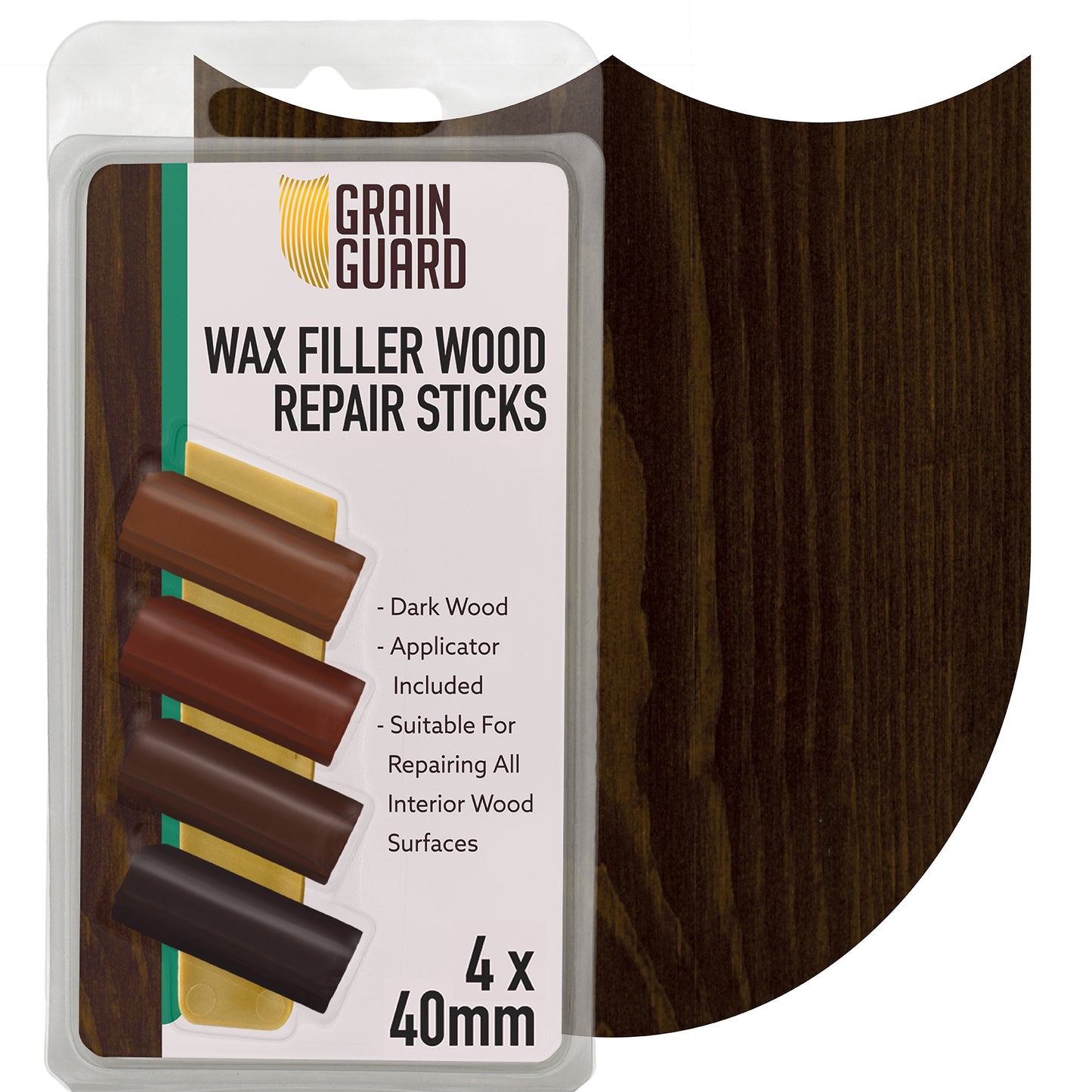 Wax Filler Wood Repair Sticks | Furniture Repair Kit | Multi-Surface: Wood, Plastic, Hard Surfaces | 4x40mm
