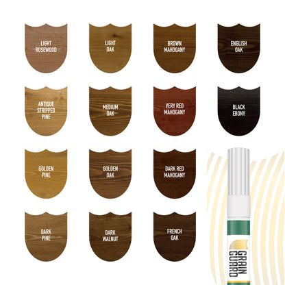 Wood Stain Touch-Up Marker Pens | Various Colours | Touching Up & Staining Scratches, Scuffs, Marks & Dents | Ideal for Wooden Floors, Furniture, Doors, Windows | Fast Drying & Waterproof