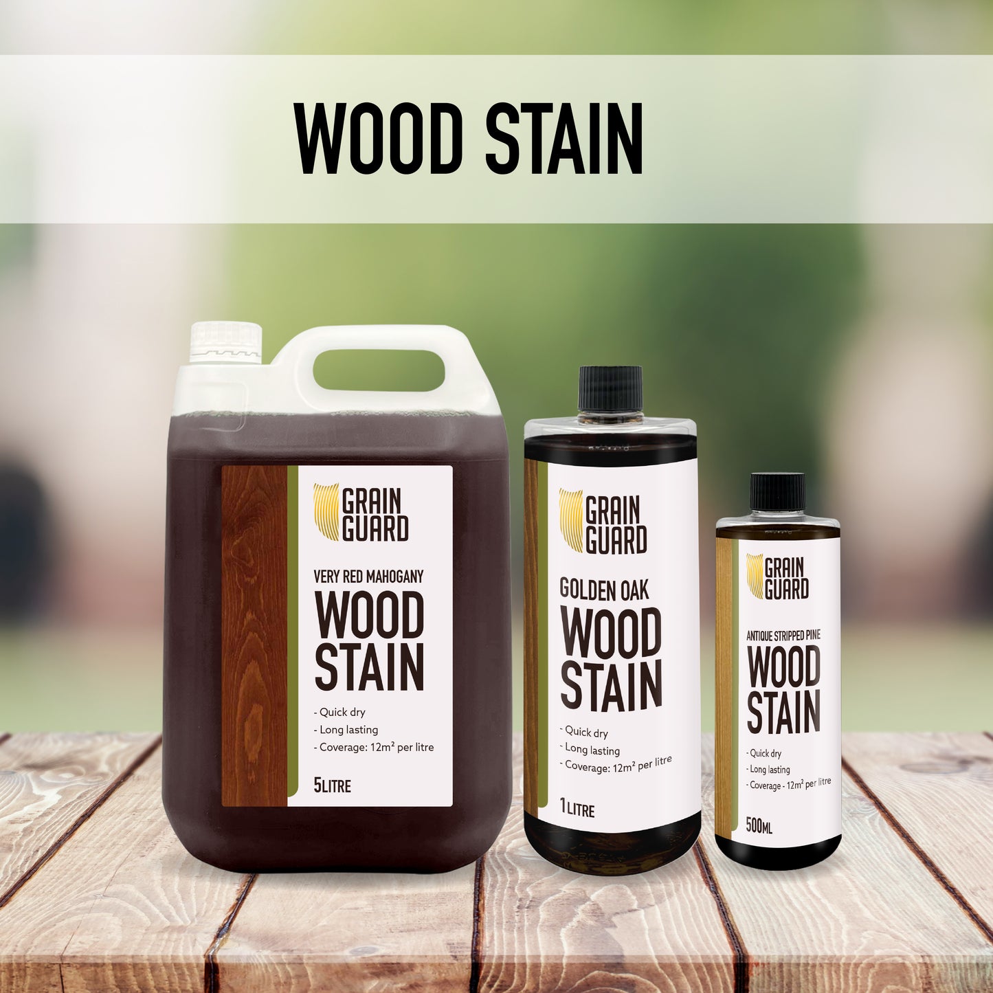 Wood Stain | Water Based | Various Colours | 500ml, 1 Litre & 5 Litre