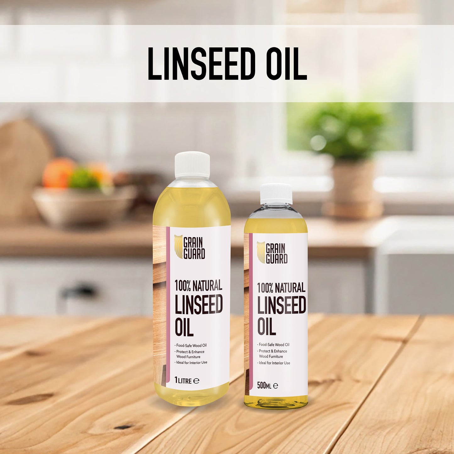 Raw Linseed Oil for Wood | 100% Pure & Natural | Food-Safe Wood Oil